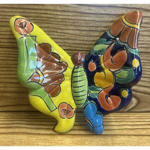 Mexican Talavera Ceramic Butterfly Hand Painted Wall Hanging‎ Decor